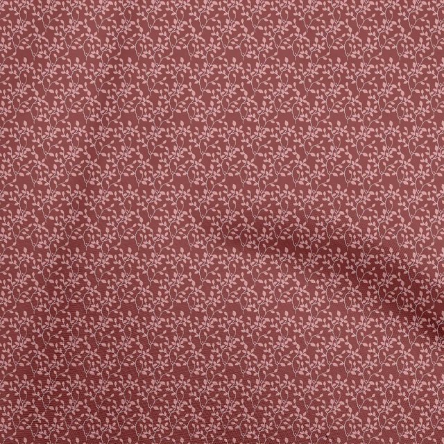 oneOone Cotton Cambric Maroon Fabric Leaf Sewing Craft Projects Fabric Prints By Yard 42 Inch Wide
