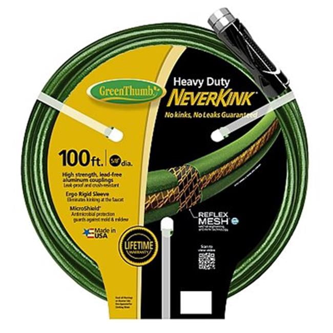Teknor-Apex Green Thumb Neverkink 0.62” x 100’ Heavy Duty Garden Hose