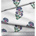 thumbnail image 3 of Soimoi Poly Georgette Fabric Leaves & Floral Block Fabric Prints by Yard 52 Inch Wide, 3 of 3