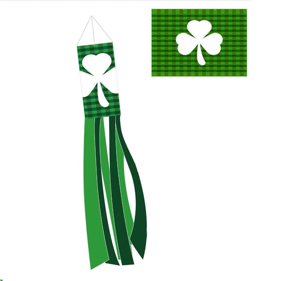 HOZADOIE The Windsock Home Decor St. Patrick's Day Windsock Polyester Garden Windsock Garden Party Deco
