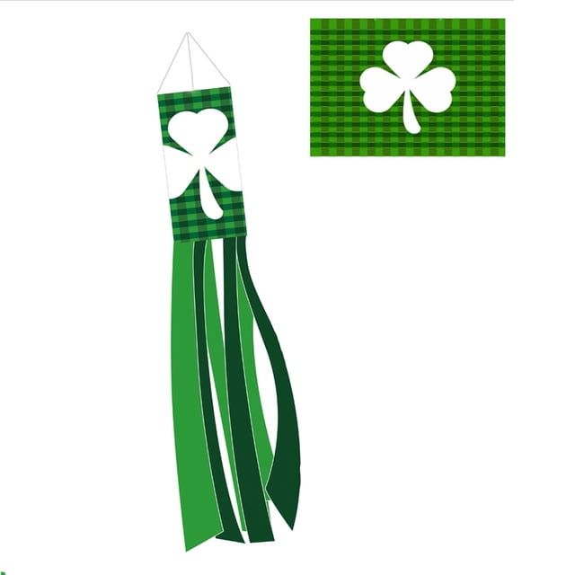 Agiferg St. Patrick's Day Windsock Polyester Garden Windsock Garden Party Deco