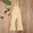 thumbnail image 3 of Infants Girl Romper Baby Overall Summer Flat Neck Sleeveless Striped Wide-Leg Backless Jumpsuit, 3 of 5