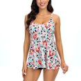 thumbnail image 1 of Penkiiy Tankini pour Femmes à Dos Croisé à Blocs de Couleur Imprimé avec Short Garçon Maillot de Bain L Multicolore, 1 of 7