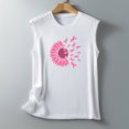 thumbnail image 4 of TIMIFIS Breast Cancer Ribbon Women's Racerback Tank Casual Sleeveless Printed Ladies Round Neck Blouses Tops T-ShirtFall/Winter, 4 of 5