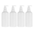 thumbnail image 1 of GOOHOCHY 4 botellas rellenables con bomba de 500 ml para aceites esenciales y maquillaje líquido (botella blanca y bomba blanca), 1 of 8
