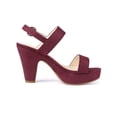 thumbnail image 3 of BLISSFUL STEP Women Platform Slingback Block Heeled Sandals Burgundy 10, 3 of 6