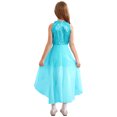 thumbnail image 2 of renvena Combinaison-Robe Maxi à Paillettes pour Filles, Robe en Mousseline Sans Manches pour Enfants, Concours, Mariage, Fête, Demoiselle d'Honneur, Bleu Pâle 12, 2 of 7