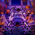 thumbnail image 3 of Halloween Spider Web Lights 250 LED Waterproof Net Lights with Spider Remote Control Cobweb for Yard House Garden Outdoor Indoor Party Haunted Decorations, 3 of 7