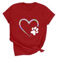 thumbnail image 1 of Meichang T-Shirt de la Saint-Valentin pour Femmes, Tee-Shirt Graphique Cœur d'Amour, Manches Courtes, Décontracté, Coupe Ample, Col Rond, 1 of 4