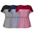 thumbnail image 2 of Vêtements de Grossesse Offres de l'Action de Grâce Liquidation Été Vêtements de Maternité pour Femmes Col Rond Manches Courtes Volants Pli Hauts de Grossesse, 2 of 5