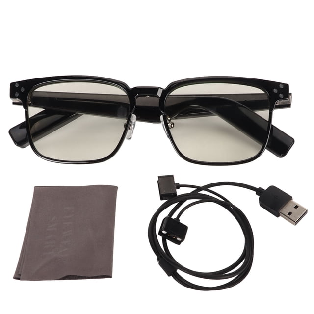 Lunettes Intelligentes, Bluetooth5.3 Lunettes Intelligentes Bleues Lunettes Audio à Oreille Ouverte Lunettes avec Écouteurs Bluetooth Performance de Premier Ordre