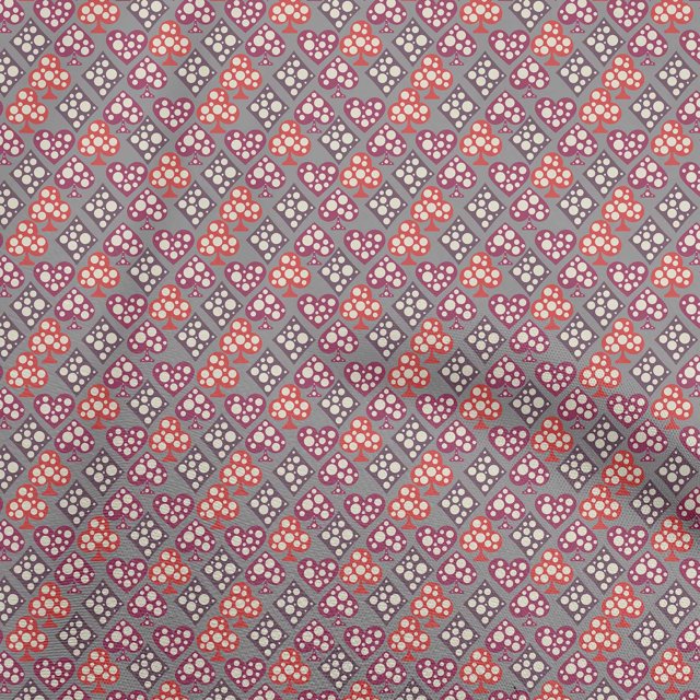 oneOone Cotton Poplin Gray Fabric Poker Card Craft Projects Decor Fabric Printed By The Yard 56 Inch Wide