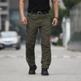 thumbnail image 4 of EGNMCR Men's Lightweight Pants, Cargo Pants Men, Linen Pants Men Mens Fashion Solid Multiple Pockets Multi Multifunctional Work Trousers Pants Men Polyester Pants, 4 of 7