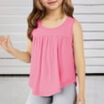 thumbnail image 2 of Débardeurs Unis à Ourlet Volanté pour Filles, Hauts Sans Manches à Col Rond pour Enfants, 4-14 Ans, T-Shirts Décontractés, 2 of 6