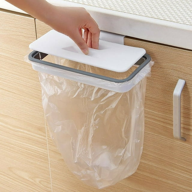 AMERTEER Cupboard Hanging Garbage Bag Holder Plastic Kitchen Trash Bag Hanger Rubbish Waste Bag Rack