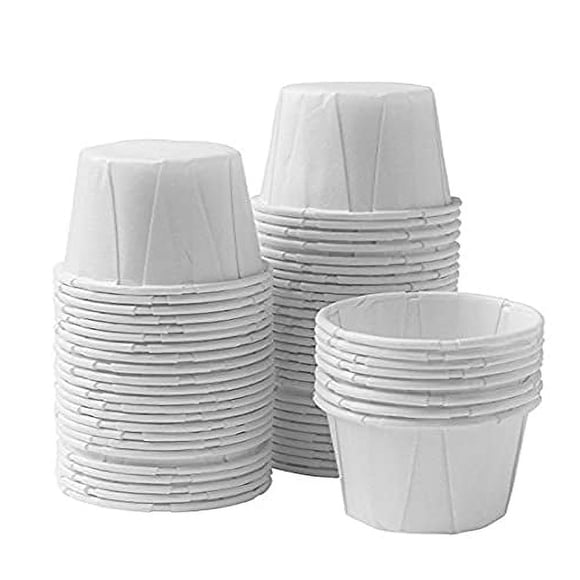 Vakly Disposable Paper Souffle Medicine Cups 1 Ounce Cups for Medication Distribution, Pills, Tasting, Condiments, Food and Dessert Serving (1000)