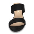 thumbnail image 2 of BLISSFUL STEP Women's Dual Straps Mid Chunky Heel Slide Sandals, 2 of 7