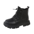 thumbnail image 2 of YUNAFFT Kids Boots British Style Solid Color Mid-Calf Fashion Boots for Big Kids, 2 of 9