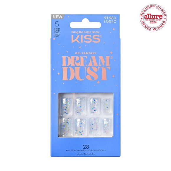 KISS Gel Fantasy Dreamdust, Champagne, Short Square