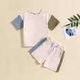 thumbnail image 2 of Timegard Toddler Baby Clothes Boy Girl Tee Shirts Shorts Color Block Outfits Sets Comfy Infant Summer, 2 of 4