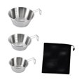 thumbnail image 4 of Almencla Ensemble de 3 Pcs de Bols de Camping Vaisselle de Camping pour Barbecue Randonnée Sac à Dos Randonnée Poignée Non Pliable, 4 of 8