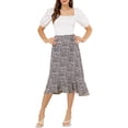 thumbnail image 2 of Unique Bargains Women's Floral Elastic Waist Ruffle High Low Hem Skirts, 2 of 5