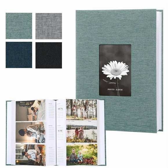 Photo Album 6" 300 Photo Album Green Scrapbook with Journaling Pages for Memories(1Pcs) Rkxzt