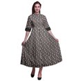 thumbnail image 1 of Bimba Geometric Button Down Dress Print Mandarin Collar Roll Up Sleeves Shirt Dress-X-Small, 1 of 5