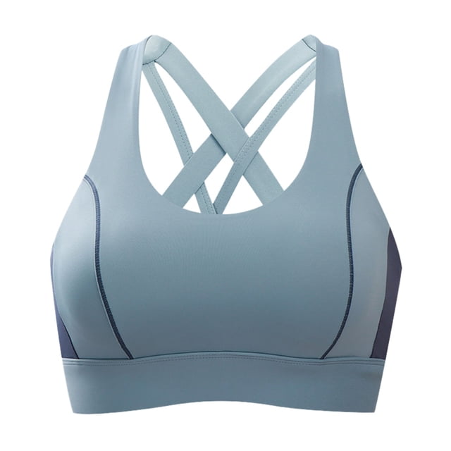 FhsagQ Bra Plus Size Bras for Women Yellow Women's Color Block Wireless Sports Bra with Fixed Cups Back Design for Chest Support and Side Control Bras for Women Bodysuit Women Bras Blue XL