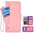thumbnail image 1 of Wallet Case for iPhone XR, Blocking Card Slot Stand Shockproof TPU Interior Case PU Leather Magnetic Protect Flip Cover Compatible with iPhone XR, Pink, 1 of 5
