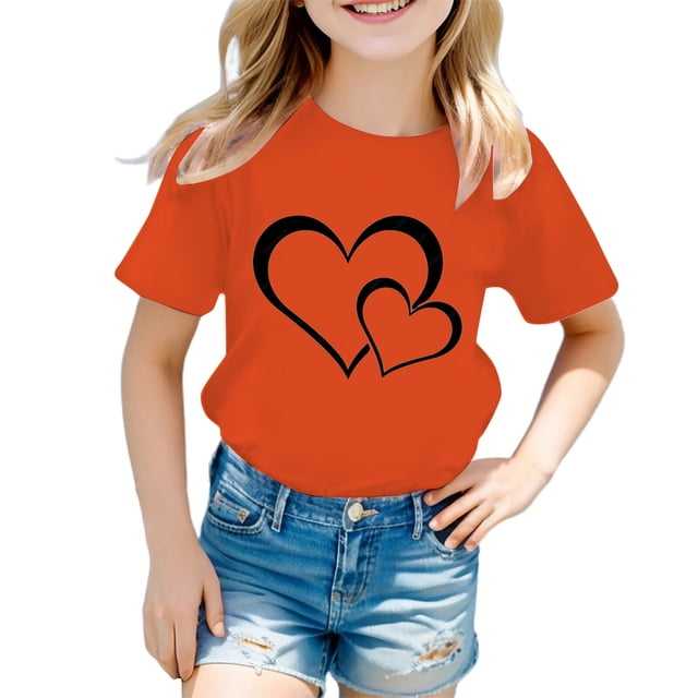 TZEWGL Chemise Décontractée pour Infnat Été Mignonne Graphique Col Rond Manches Courtes Vêtements pour Filles Garçons Taille 1-2T