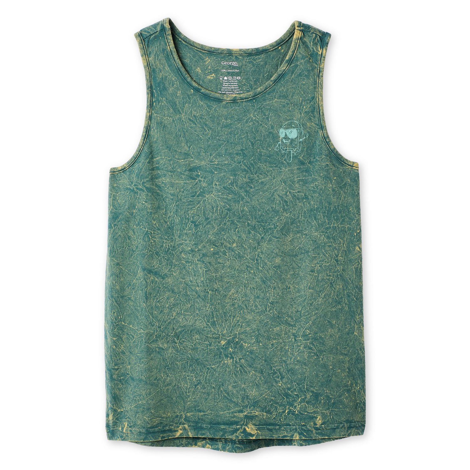 George Boys' Marble Washed Graphic Tank Top