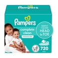thumbnail image 1 of Pampers Complete Clean Baby Wipes - Fragrance Free 10X Pop-Top Packs 720 Count, 1 of 13
