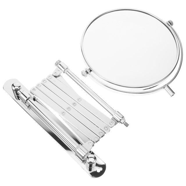 Shisuyan 6 Inch 3X Magnifying Round Wall Mirror Two-Sided Retractable Bathroom Mirror 360 Degree Swivel Makeup Mirror