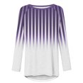 thumbnail image 4 of Styesk Chemises à Manches Longues pour Femmes Grande Taille Chemise Rayée Tendance Col Rond Ample Tunique Décontractée Dégradé Douce Légère, 4 of 5