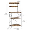 thumbnail image 3 of HOMCOM Kitchen Bakers Rack with Power Outlet, Adjustable Shelves and Hooks, 3 of 10