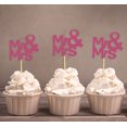 thumbnail image 1 of Darling Souvenir| Mr & Mrs Wedding Cupcake Toppers| Party Dessert Decorations - Pack Of 20, 1 of 3