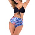 thumbnail image 1 of Womens High Waisted Bikini Set Tie Knot High Waisted Two Piece Swimsuits Bathing Suits, 1 of 5