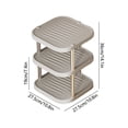 thumbnail image 3 of Linnome Étagère à Chaussures Carrée à 3 Niveaux Empilable pour Entrée, Étagère de Rangement pour Chaussures, Largeur Profonde, Porte-Bottes pour Garde-Robes, Dortoir, Garage, Tour à Chaussures en Métal Robuste 10.8x10.8x14.1 Pouces Gris, 3 of 6