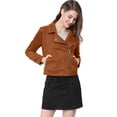 thumbnail image 3 of INSPIRE CHIC Veste de Moto Biker Zippée à Manches Longues en Faux Suède pour Juniors, 3 of 6
