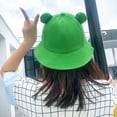 thumbnail image 3 of Bucket Hat Black Cute Frog Design Sun Protection Fisherman Hat Children Adults Outdoor Bucket Cap, 3 of 6