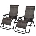 thumbnail image 1 of Gymax 2PCS Patio Rattan Chair Folding Recliner Adjustable Headrest, 1 of 10