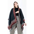 thumbnail image 4 of LinYooLi Poncho Ouvert à Franges pour Femmes, Cardigan, Cape, Couverture pour Fête, Voyage, Bureau, 4 of 6