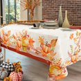 thumbnail image 5 of Fall Thanksgiving Tablecloth, Pumpkin Maple Pine Cones Thanksgiving Round Table Cloth 60 x 60 for Farmhouse Decor,Perfect for Kitchen Dinner, Restaurant ,Outdoor Holiday Picnic Table Cover, 5 of 5