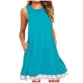 thumbnail image 1 of Gspmoly Robes Grande Taille pour Femmes aux Formes, Mode Femmes Été Décontracté Col Rond Sans Manches Taille Haute Robe Mini Robes de Soirée pour Femmes jusqu'à 70 % de Rabais, 1 of 3