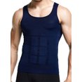 thumbnail image 1 of LUXUR Mens Tank Top Solid Color Muscle Shirt Sleeveless Summer Tops Comfy Vest Tummy Control Tee Blue S, 1 of 3