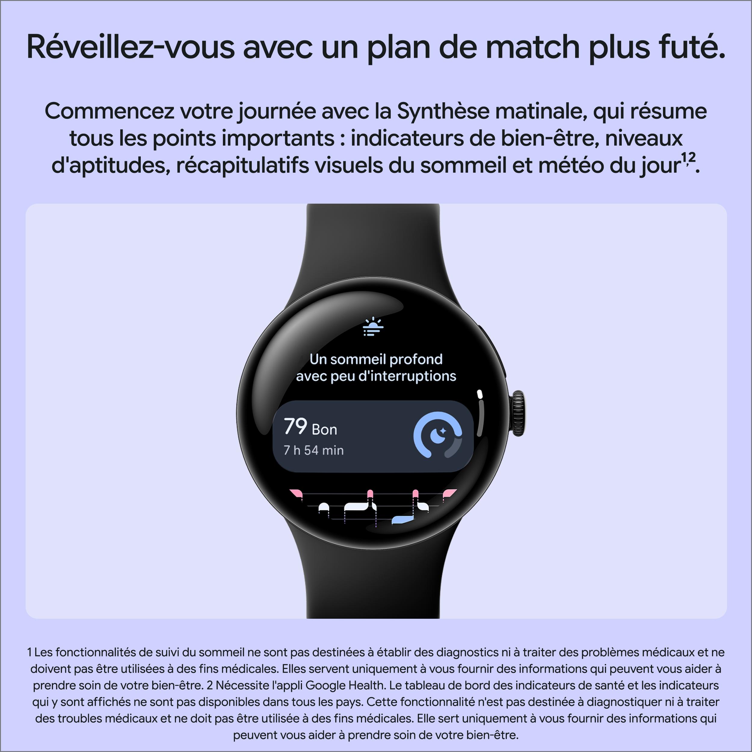 Google Pixel Watch 5, (45mm) Matte Black Aluminum Case with Obsidian Active Band (2nd gen)