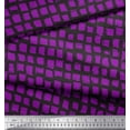 thumbnail image 3 of Soimoi Purple Silk Fabric Stripe & Square Geometric Printed Fabric 1 Yard 42 Inch Wide, 3 of 3