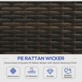 thumbnail image 3 of 3Pieces Patio Furniture Sets, Wicker Outdoor Sectional Furniture with Glass Table and Cushions, Rattan Patio Conversation Sets for Garden, Poolside, Backyard, 3 of 7