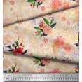 thumbnail image 2 of Soimoi Poly Georgette Fabric Leaves & Rose Flower Decor Fabric Printed Yard 52 Inch Wide, 2 of 3